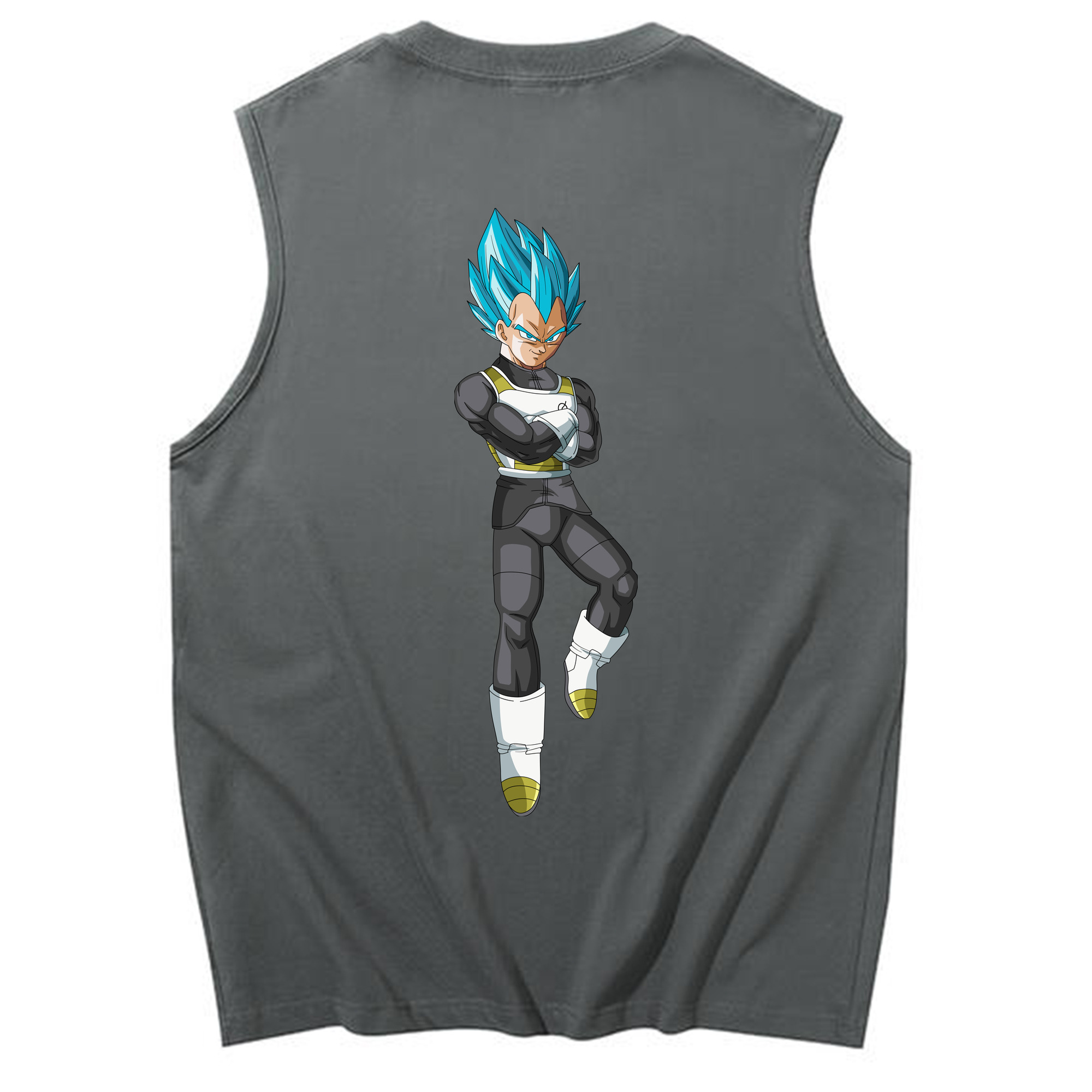 （画像用） ドラゴンボール ベジータ四世（Bejīta Yonsei）DRAGON BALL Vegeta IV コットン100％タンクトップ（背面プリント）